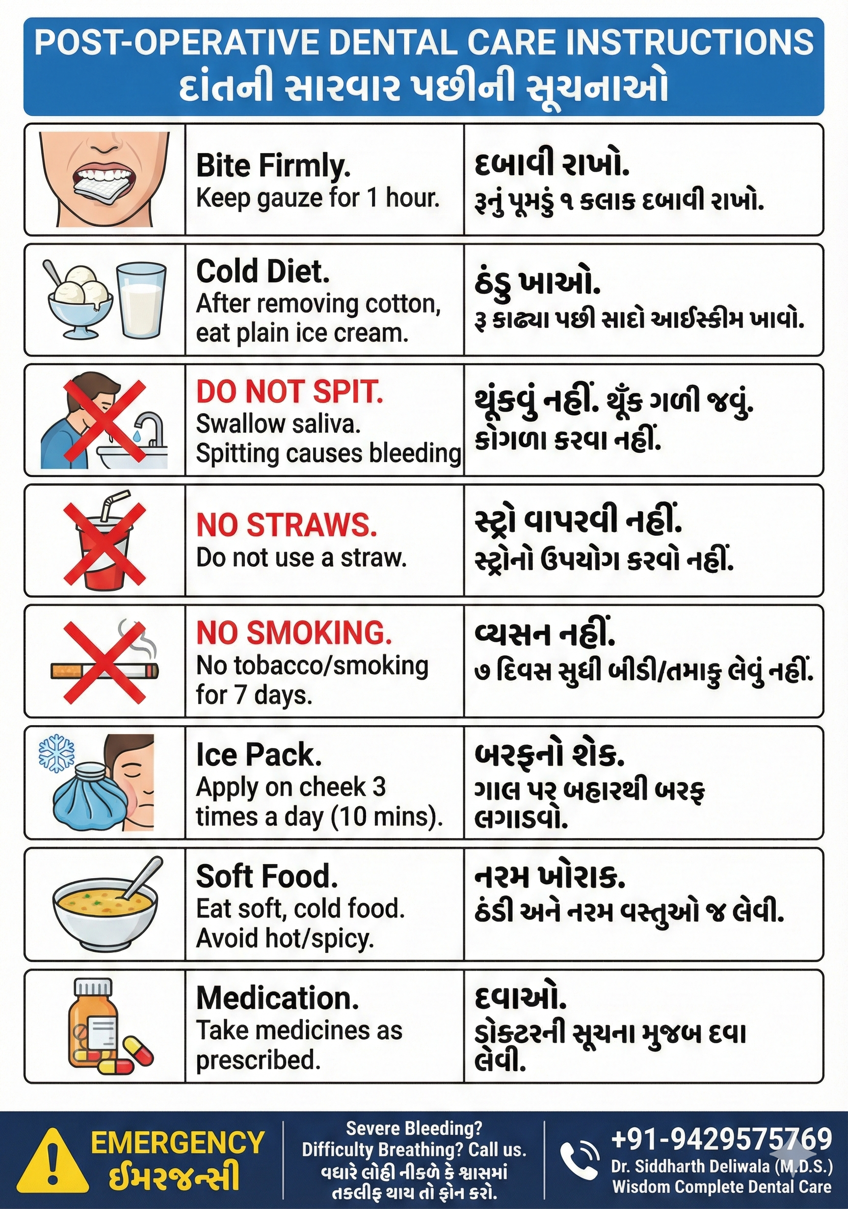 Post Tooth Extraction Care: Bilingual English-Gujarati Guide for Fast Recovery